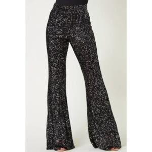 NEW SAINTS & HEARTS sparkle sequin trouser - volume in black Small NWT